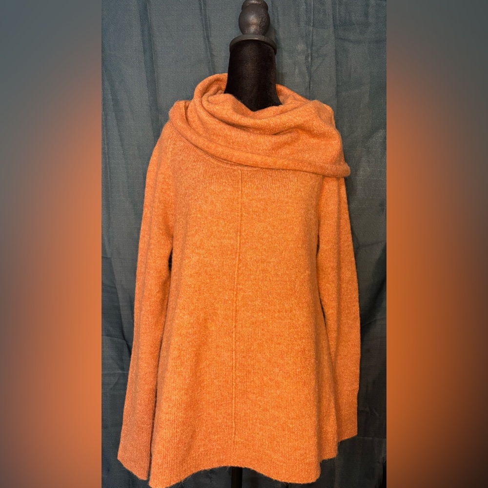 Jessica Simpson Women's Cowl Neck Sweater in Vibrant Orange